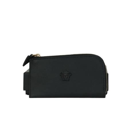 Versace Smooth Leather Matte Medusa Head Organizer Zip 